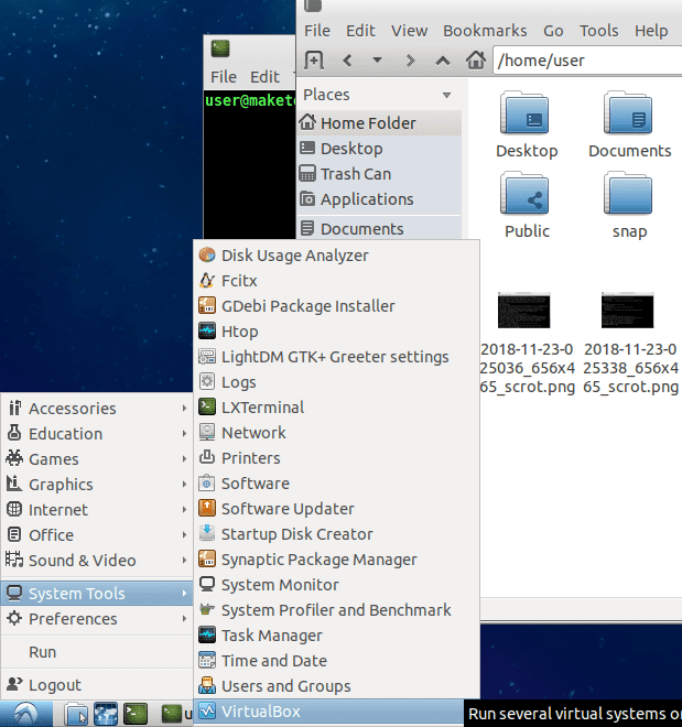 صورة لـ كيفية تثبيت وتشغيل VirtualBox على نظام Ubuntu | virtualbox-ubuntu-lxde-application-launcher-DzTechs