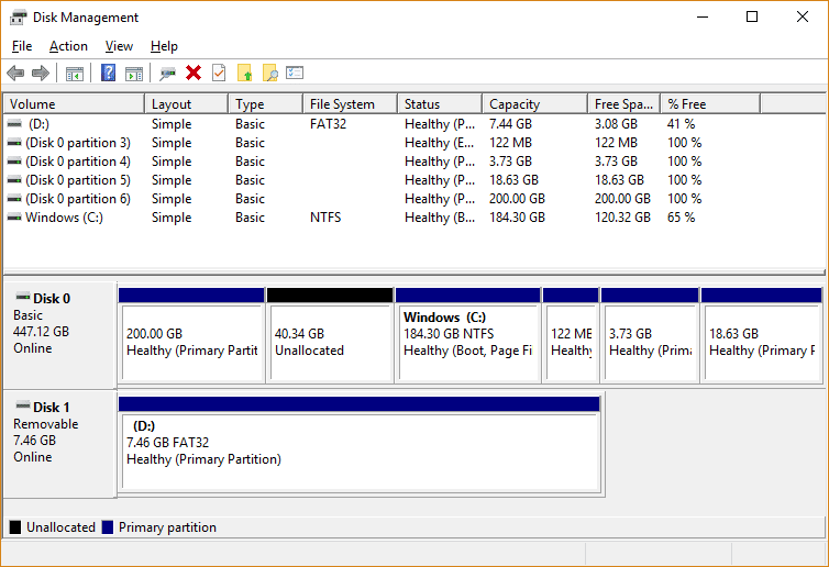 صورة لـ كيفية تمهيد نظام التشغيل من محرك أقراص USB في VirtualBox | virtualbox-windows-disk-management-DzTechs