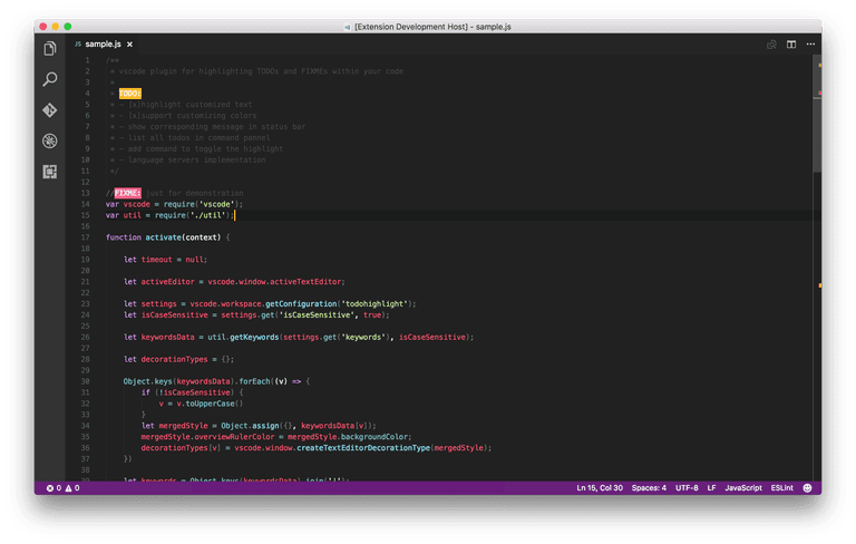 صورة لـ 13 من أفضل إضافات Visual Studio Code يجب أن تجربها | vs-code-extension-todo-highlighter-DzTechs