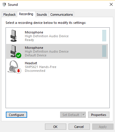 صورة لـ كيفية إعداد ميكروفون خارجي في نظام التشغيل Windows وجعله الافتراضي | windows-microphone-sound-panel-DzTechs
