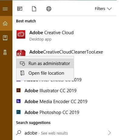 صورة لـ كيفية إلغاء تثبيت منتجات Adobe Creative Cloud من كمبيوتر بنظام Windows 10 | Adobe-Creative-Cloud-Cleaner-Run-as-Admin-DzTechs