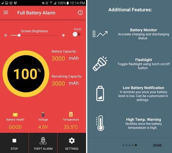 صورة لـ 5 تطبيقات تنبهك عندما تكون بطارية Android ممتلئة | Battery-Red-DzTechs