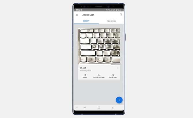 صورة لـ أفضل التطبيقات لجهاز Galaxy Note 8/9 التي يُمكن أن تجدها | adobe-scan-1-DzTechs