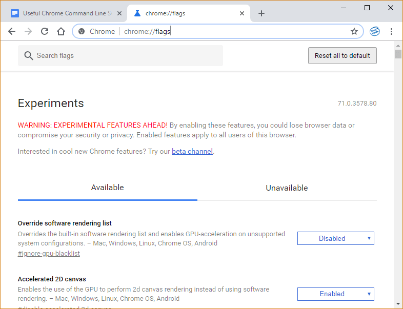 صورة لـ استخدام Chrome Command Line Switches بشكل مفيد وماذا تفعل بهم؟ | chrome-switches-experimental-flags-DzTechs