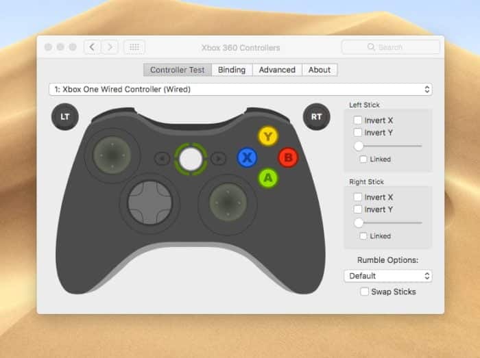 صورة لـ كيفية توصيل وحدة تحكم Xbox One إلى جهاز MacOS | connect-xbox-one-controller-to-mac-controller-settings-2-e1544242650997-DzTechs