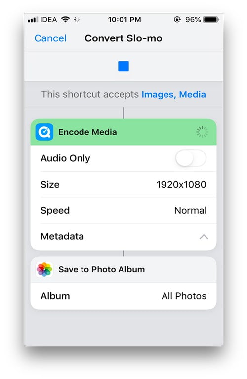 صورة لـ 20 من الاختصارات المفيدة لتطبيق Apple Shortcuts على iOS 12 | convert-slo-mo-DzTechs