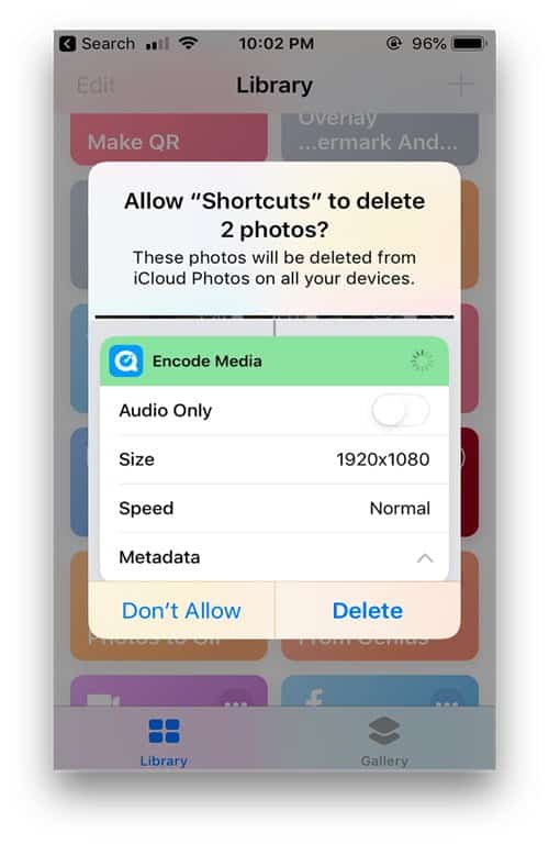 صورة لـ 20 من الاختصارات المفيدة لتطبيق Apple Shortcuts على iOS 12 | delete-screenshots-DzTechs