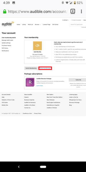صورة لـ كيفية إلغاء الاشتراك في تطبيق Audible بسهولة | desktop-site-DzTechs