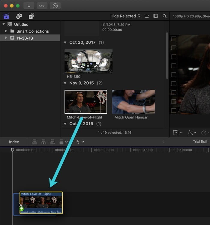صورة لـ كيف تبدأ في استخدام تطبيق تعديل الفيديو الاحترافي Final Cut Pro | final-cut-pro-intro-adding-first-clip-DzTechs