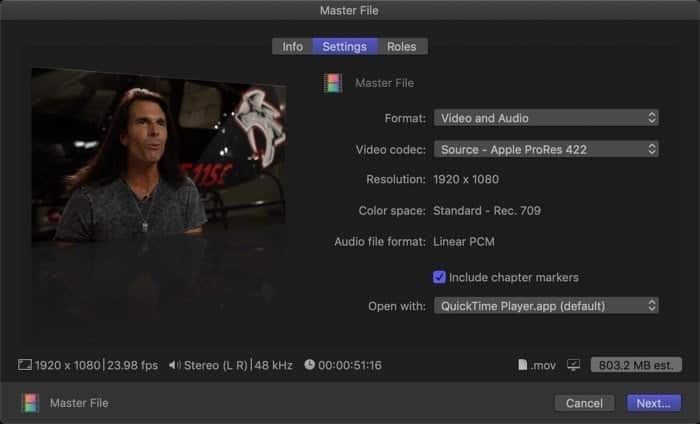 صورة لـ كيف تبدأ في استخدام تطبيق تعديل الفيديو الاحترافي Final Cut Pro | final-cut-pro-intro-export-options-DzTechs