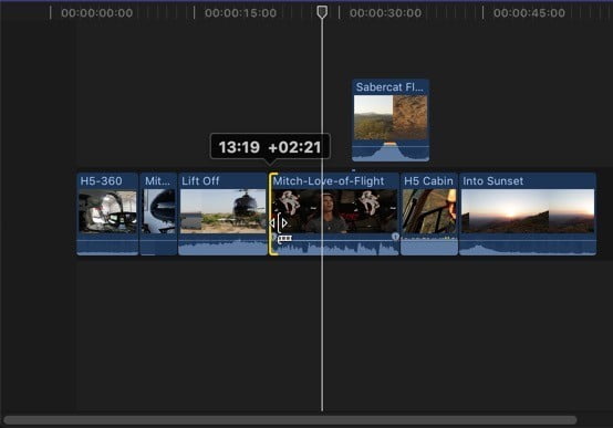 صورة لـ كيف تبدأ في استخدام تطبيق تعديل الفيديو الاحترافي Final Cut Pro | final-cut-pro-intro-trimming-in-timeline-DzTechs
