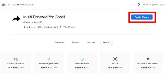 صورة لـ كيفية إعادة توجيه رسائل بريد إلكتروني متعددة مرة واحدة في Gmail باستخدام Chrome | forward-multiple-emails-gmail-chrome-add-to-chrome-DzTechs