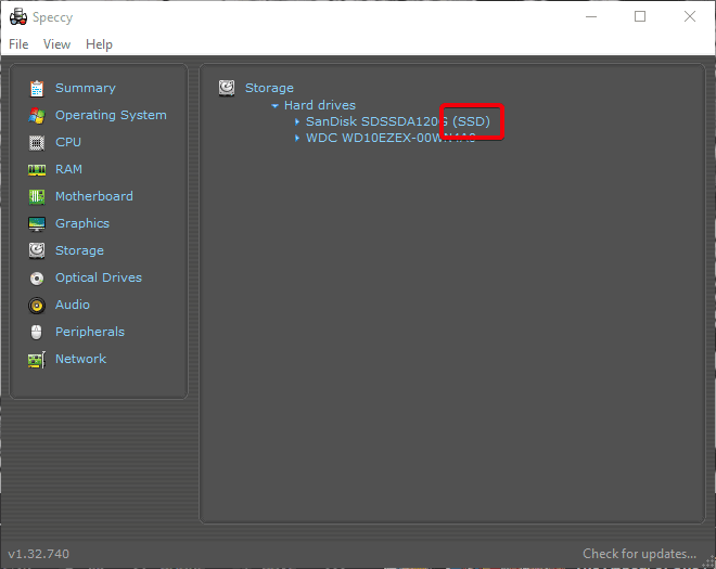 صورة لـ كيفية معرفة ما إذا كان نظام Windows الخاص بك لديه SSD أو HDD | hdd-or-ssd-speccy-DzTechs