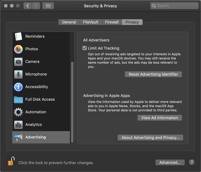 صورة لـ ما هي أذونات الأمان والخصوصية في MacOS التي تحميك منها؟ | macOS-security-privacy-permissions-advertising-DzTechs