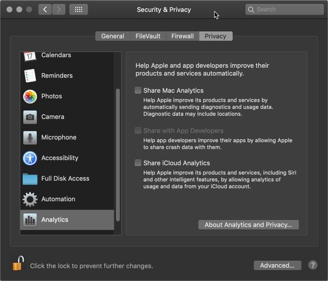 صورة لـ ما هي أذونات الأمان والخصوصية في MacOS التي تحميك منها؟ | macOS-security-privacy-permissions-analytics-DzTechs