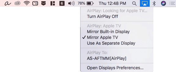 صورة لـ جهاز 4K Fire Fire Stick الجديد لا يدعم النسخ المتطابق: إليك كيفية إصلاحه | macos-airplay-button-DzTechs