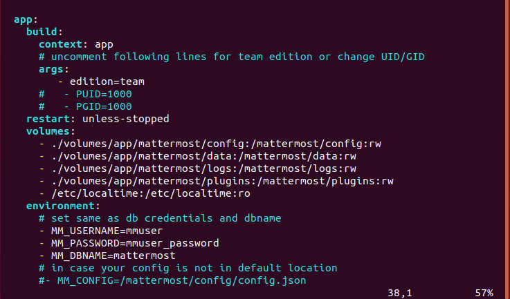 صورة لـ كيفية إعداد Mattermost بديل Slack على خادم Ubuntu | mattermost-container-config-DzTechs
