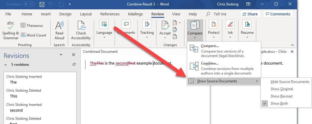 صورة لـ كيف يمكنك دمج مستندين بسهولة في Microsoft Word | merge-word-documents-show-source-DzTechs