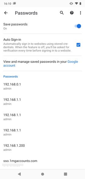 صورة لـ كيفية التحقق من كلمات السر المحفوظة في Chrome Mobile | passwords-2-DzTechs