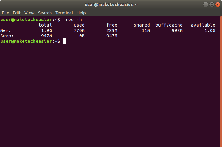 صورة لـ كيفية التحقق من الذاكرة المتاحة في نظام Ubuntu | ubuntu-memory-free-DzTechs