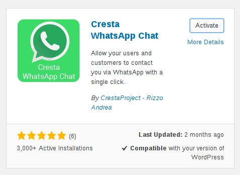 صورة لـ كيفية إضافة مربع دردشة WhatsApp إلى موقع WordPress الخاص بك | wordpress-whatsapp-activate-plugin-DzTechs