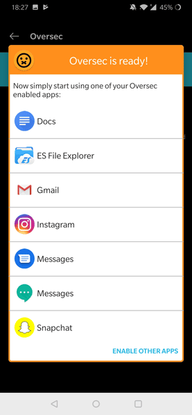 صورة لـ كيفية إرسال رسالة خاصة مشفرة على WhatsApp باستخدام Oversec | 6t-permissions-given-oversec-DzTechs