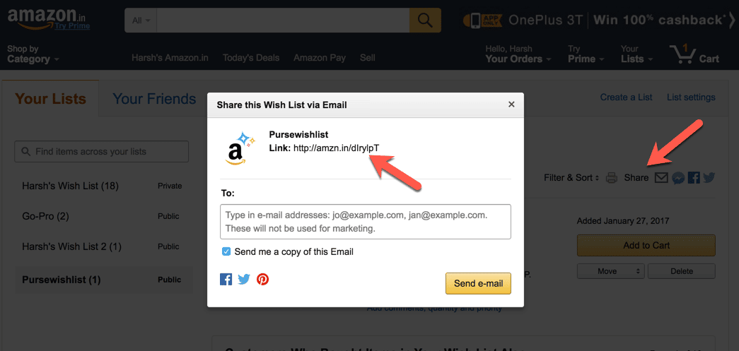 صورة لـ كيف شراء المنتجات من Amazon باستخدام Bitcoins والحصول على خصم يصل إلى 25% | Amazon-Wishilst-sharelink-DzTechs