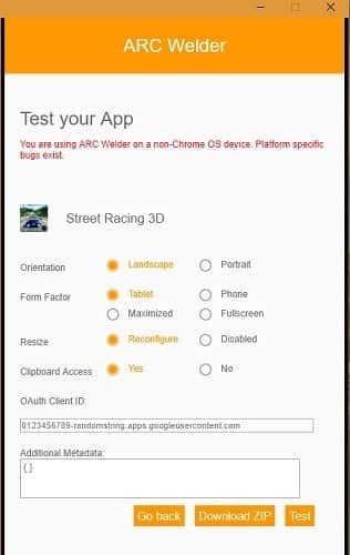 صورة لـ كيفية لعب ألعاب Android على جهاز الكمبيوتر بكامل الشاشة | Arc-Welder-Street-Racing-3D-DzTechs