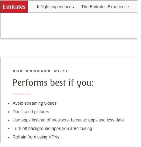 صورة لـ كيف تعمل خدمة Wi-Fi أثناء الطيران؟ | Emirates-Advisory-Onboard-WiFI-DzTechs