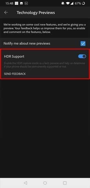 صورة لـ نصائح وحيل لاستخدام تطبيق Lightroom على الهاتف كالمُحترفين | Enable_HDR_Mode-DzTechs