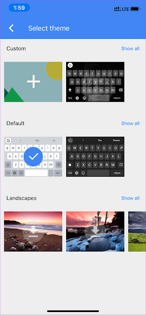 صورة لـ مُقارنة بين لوحات المفاتيح على iPhone: المُضمنة مُقابل Gboard و SwiftKey | Gboard-Theme_935adec67b324b146ff212ec4c69054f-DzTechs