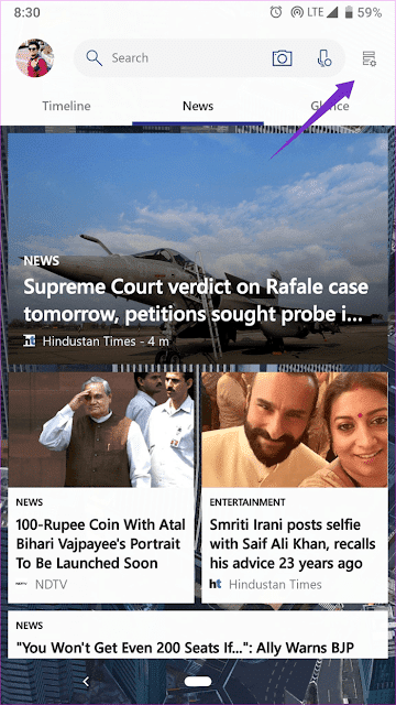 صورة لـ الدليل الكامل لتطبيق 5.1 / Microsoft Launcher 5.0 | Glance-Options-5_935adec67b324b146ff212ec4c69054f-DzTechs