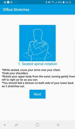 صورة لـ أفضل التطبيقات لتذكيرك بالتحرك أثناء العمل لمنصات مختلفة | Office-Stretch-exercise-DzTechs