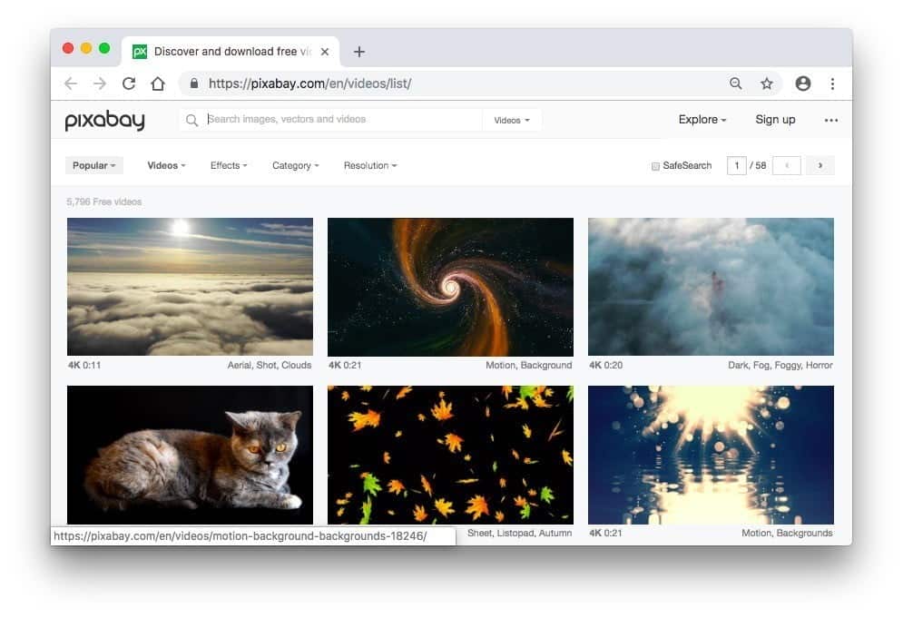 صورة لـ أفضل مواقع الويب لتنزيل الفيديوهات المجانية للاستخدام الشخصي والتجاري | Screen-Shot-2018-09-26-at-4.41.22-PM-DzTechs