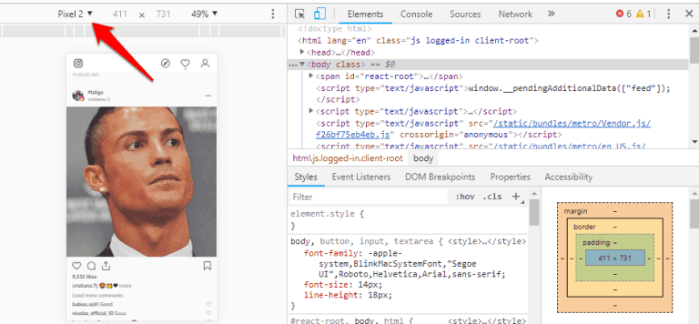 صورة لـ 4 طرق لتحميل الصور على Instagram من Windows و MacOS | Upload-to-Instagram-Using-Chrome-3-min-DzTechs