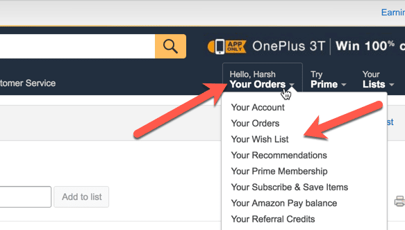 صورة لـ كيف شراء المنتجات من Amazon باستخدام Bitcoins والحصول على خصم يصل إلى 25% | accessing-Amazon-Wish-list-DzTechs