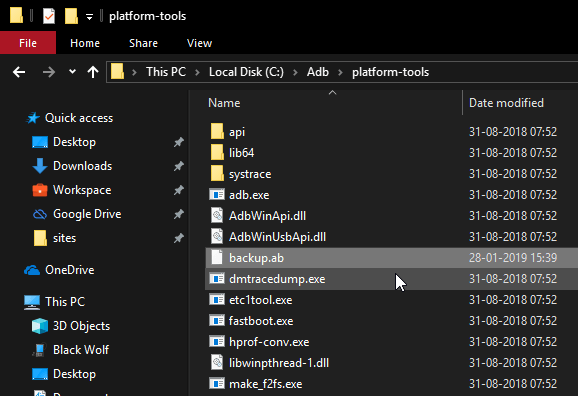 صورة لـ كيفية عمل نسخة احتياطية من ملفات Android والتطبيقات وبياناتها إلى جهاز الكمبيوتر | android-backup-app-backup-completed-DzTechs