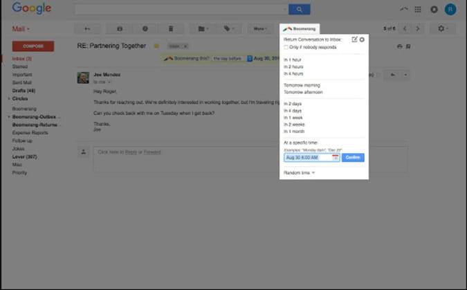 صورة لـ أفضل إضافات Google Chrome لـ Gmail يجب أن تحصل عليها الآن | best_gmail_chrome_extension_boomerang_1-EipGiKfs