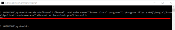 صورة لـ كيفية تعطيل جدار الحماية في نظام Windows مع سطر الأوامر | cmd_to_block_chrome-DzTechs