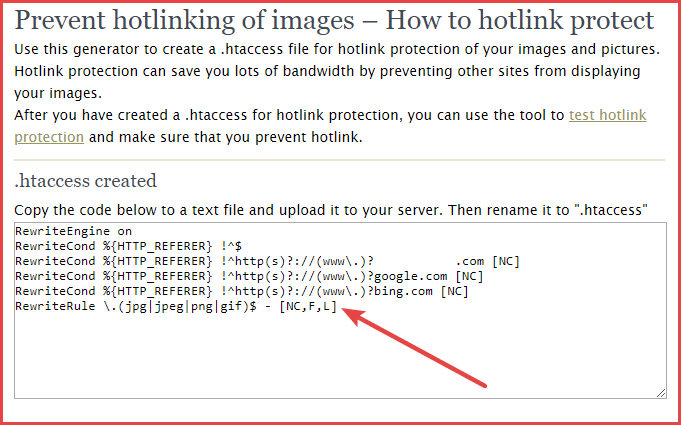 صورة لـ كيفية منع ارتباطات الصور المضمنة Hotlinking في WordPress (3 طرق عمل) | disable-image-hotlinking-in-wordpress-4-DzTechs