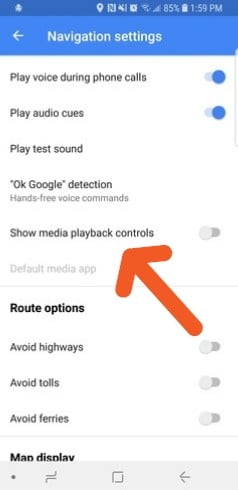 صورة لـ كيفية التحكم في الموسيقى الخاصة بك بأمان أثناء التنقل باستخدام Google Maps | maps-audio-player-playback-controls-DzTechs