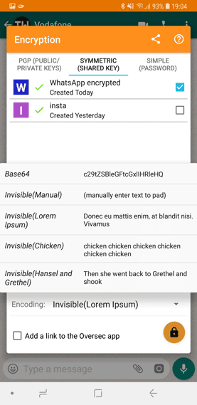 صورة لـ كيفية إرسال رسالة خاصة مشفرة على WhatsApp باستخدام Oversec | n9-share-encoding-and-encryption-DzTechs