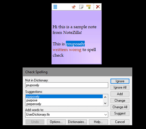 صورة لـ بدائل Sticky Notes لتدوين الملاحظات بشكل سريع | notezilla_spell_checker-DzTechs