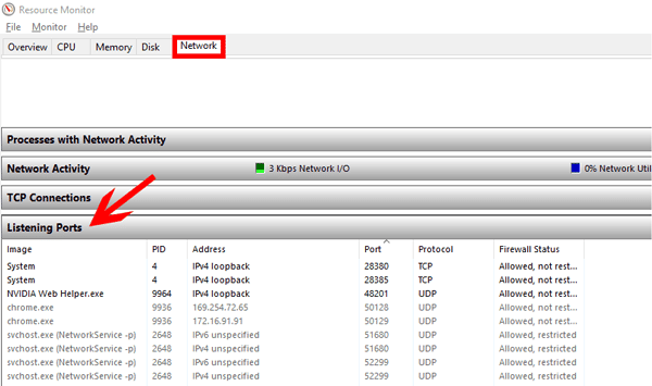 صورة لـ كيفية تعطيل جدار الحماية في نظام Windows مع سطر الأوامر | resource_monitor_screenshot-DzTechs