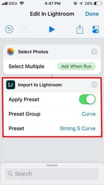 صورة لـ نصائح وحيل لاستخدام تطبيق Lightroom على الهاتف كالمُحترفين | siriShortcut_ImportFromLightroom-DzTechs