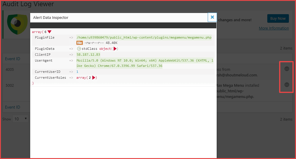 صورة لـ لماذا وكيف تقوم بإنشاء سجل تدقيق الأمان على WordPress مجانًا | wordpress-security-audit-log-7-DzTechs