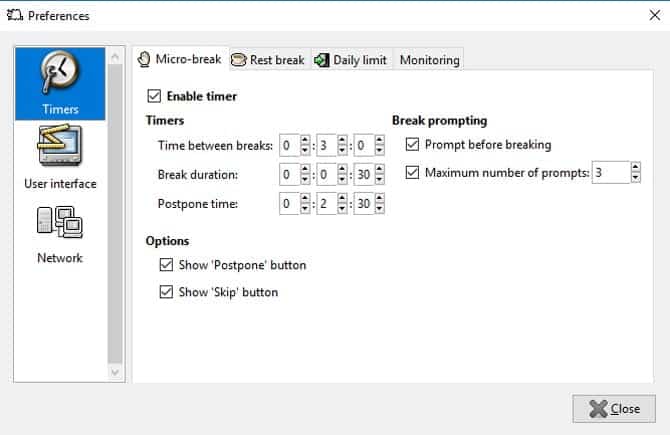 صورة لـ أفضل التطبيقات لتذكيرك بالتحرك أثناء العمل لمنصات مختلفة | workrave-DzTechs