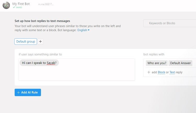 صورة لـ كيفية إنشاء Chatbot الخاص بك دون الحاجة لأي مهارات في البرمجة | Adding-AI-Rules-Chatfuel-DzTechs