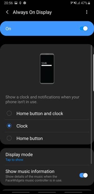 صورة لـ النصائح والحيل والميزات المخفية على Samsung One UI | Always-on-Display-DzTechs