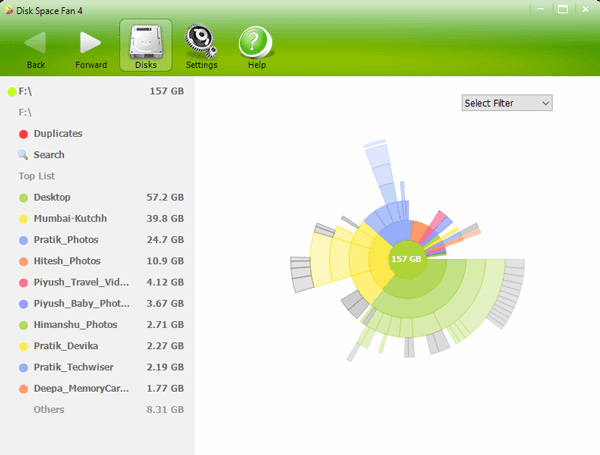 صورة لـ مُقارنة بين أفضل أدوات تحليل مساحة القرص لنظام Windows 10 | DiskSpaceFan4_new-DzTechs